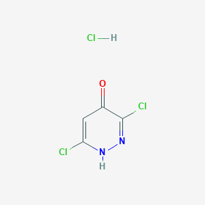 molecular formula C4H3Cl3N2O B7947639 3,6-Dichloropyridazin-4-ol hydrochloride 