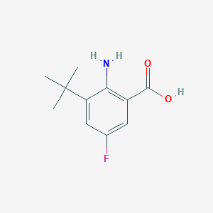 molecular formula C11H14FNO2 B7947653 2-Amino-3-tert-butyl-5-fluoro-benzoic acid 