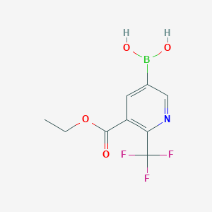 molecular formula C9H9BF3NO4 B7947683 2-Trifluoromethyl-3-ethoxycarbonyl-pyridine-5-boronic acid 