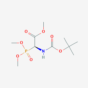 molecular formula C10H20NO7P B7947691 methyl (2S)-2-{[(tert-butoxy)carbonyl]amino}-2-(dimethoxyphosphoryl)acetate 