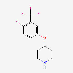 molecular formula C12H13F4NO B7947734 4-(4-Fluoro-3-(trifluoromethyl)phenoxy)piperidine 