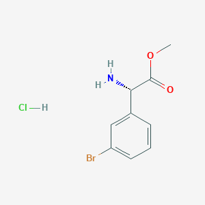 molecular formula C9H11BrClNO2 B7947748 methyl (2S)-2-amino-2-(3-bromophenyl)acetate hydrochloride 