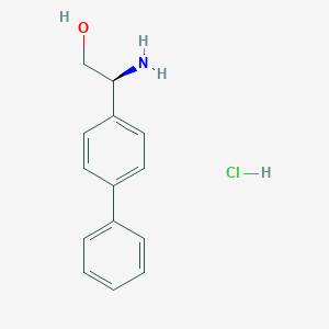molecular formula C14H16ClNO B7947749 (S)-2-([1,1'-Biphenyl]-4-yl)-2-aminoethan-1-ol hydrochloride 