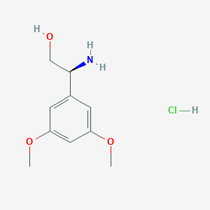 molecular formula C10H16ClNO3 B7947758 (S)-2-Amino-2-(3,5-dimethoxyphenyl)ethan-1-ol hydrochloride 