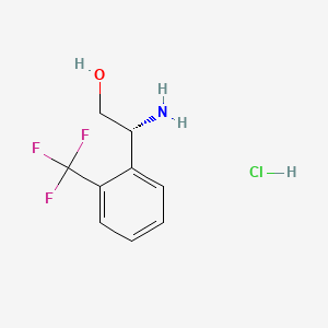 molecular formula C9H11ClF3NO B7947776 (R)-2-Amino-2-(2-(trifluoromethyl)phenyl)ethan-1-ol hydrochloride 