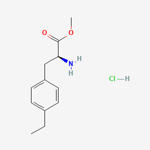 molecular formula C12H18ClNO2 B7947830 Alanine, 3-(p-ethylphenyl)-, methyl ester, hydrochloride, L- CAS No. 4588-87-8
