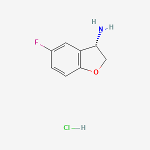 molecular formula C8H9ClFNO B7947834 (S)-5-Fluoro-2,3-dihydrobenzofuran-3-amine hydrochloride 