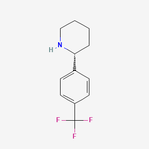 molecular formula C12H14F3N B7947841 (2R)-2-[4-(trifluoromethyl)phenyl]piperidine 