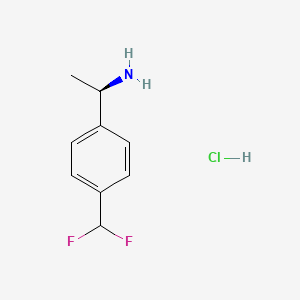 molecular formula C9H12ClF2N B7947887 (1R)-1-[4-(difluoromethyl)phenyl]ethanamine;hydrochloride 