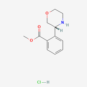molecular formula C12H16ClNO3 B7947899 Methyl (R)-2-(morpholin-3-yl)benzoate hydrochloride 