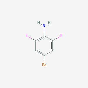 molecular formula C6H4BrI2N B079479 4-溴-2,6-二碘苯胺 CAS No. 89280-77-3