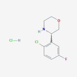 molecular formula C10H12Cl2FNO B7947901 (S)-3-(2-Chloro-5-fluorophenyl)morpholine hydrochloride 