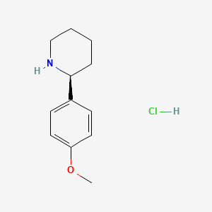molecular formula C12H18ClNO B7947910 (S)-2-(4-methoxyphenyl)piperidine HCl 
