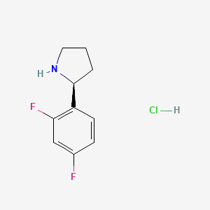 molecular formula C10H12ClF2N B7947938 (S)-2-(2,4-二氟苯基)吡咯烷盐酸盐 