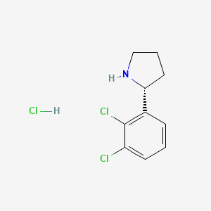 molecular formula C10H12Cl3N B7947954 (R)-2-(2,3-Dichlorophenyl)pyrrolidine hydrochloride 