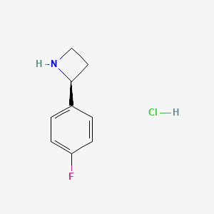 molecular formula C9H11ClFN B7947969 (S)-2-(4-Fluorophenyl)azetidine hydrochloride 