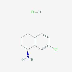 molecular formula C10H13Cl2N B7947978 (S)-7-Chloro-1,2,3,4-tetrahydronaphthalen-1-amine hydrochloride 
