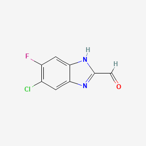 molecular formula C8H4ClFN2O B7947990 5-Chloro-6-fluoro-1H-benzoimidazole-2-carbaldehyde CAS No. 1263378-80-8