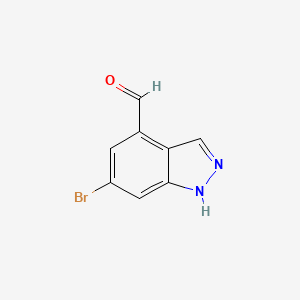 molecular formula C8H5BrN2O B7947992 6-Bromo-1H-indazole-4-carbaldehyde 