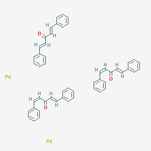 molecular formula C51H42O3Pd2 B7948019 (1Z,4E)-1,5-diphenylpenta-1,4-dien-3-one;(1E,4E)-1,5-diphenylpenta-1,4-dien-3-one;palladium 