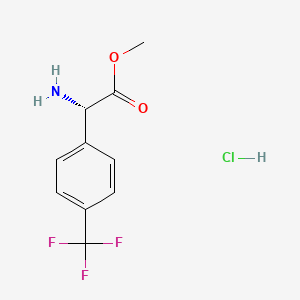molecular formula C10H11ClF3NO2 B7948052 Methyl (S)-2-amino-2-(4-(trifluoromethyl)phenyl)acetate hydrochloride 