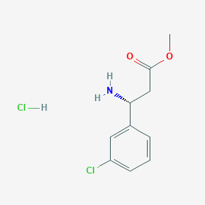 molecular formula C10H13Cl2NO2 B7948062 (R)-Methyl 3-amino-3-(3-chlorophenyl)propanoate hydrochloride 