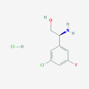 molecular formula C8H10Cl2FNO B7948090 (S)-2-Amino-2-(3-chloro-5-fluorophenyl)ethan-1-OL hcl 