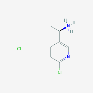 molecular formula C7H10Cl2N2 B7948109 [(1R)-1-(6-chloropyridin-3-yl)ethyl]azanium;chloride 