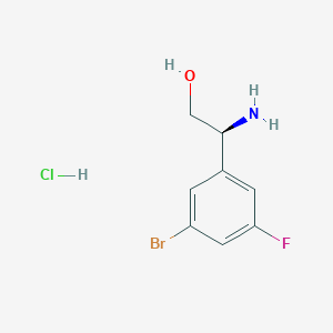 molecular formula C8H10BrClFNO B7948155 (S)-2-Amino-2-(3-bromo-5-fluorophenyl)ethan-1-OL hcl 
