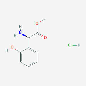 molecular formula C9H12ClNO3 B7948182 (R)-Methyl 2-amino-2-(2-hydroxyphenyl)acetate hydrochloride 
