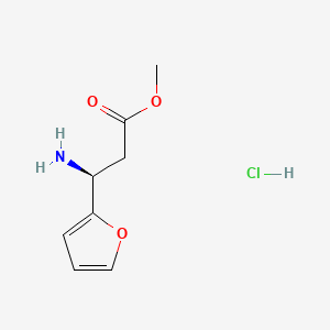 molecular formula C8H12ClNO3 B7948191 Methyl (S)-3-amino-3-(furan-2-yl)propanoate hydrochloride 