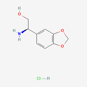 molecular formula C9H12ClNO3 B7948227 (R)-2-Amino-2-(benzo[d][1,3]dioxol-5-yl)ethan-1-ol hydrochloride 