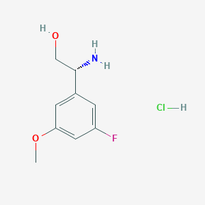 molecular formula C9H13ClFNO2 B7948231 (R)-2-Amino-2-(3-fluoro-5-methoxyphenyl)ethan-1-ol hydrochloride 