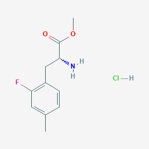 molecular formula C11H15ClFNO2 B7948252 (R)-Methyl 2-amino-3-(2-fluoro-4-methylphenyl)propanoate hydrochloride 