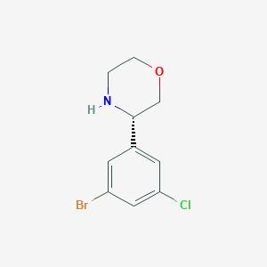 molecular formula C10H11BrClNO B7948275 (3S)-3-(3-bromo-5-chloro-phenyl)morpholine 