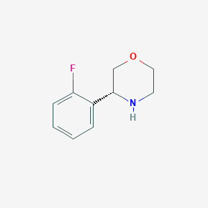 molecular formula C10H12FNO B7948289 (3R)-3-(2-Fluorophenyl)morpholine 