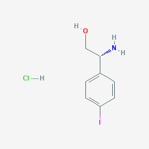 molecular formula C8H11ClINO B7948305 (R)-2-Amino-2-(4-iodophenyl)ethan-1-ol hydrochloride 