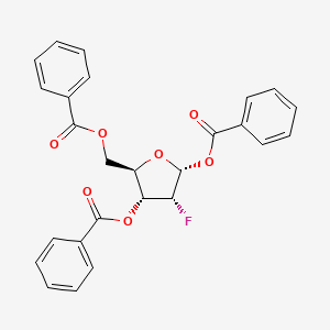 molecular formula C26H21FO7 B7948351 [(2R,3R,4R,5R)-3,5-Bis(benzoyloxy)-4-fluorooxolan-2-yl]methyl benzoate 