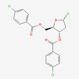 molecular formula C19H15Cl3O5 B7948353 (2R,3S,5R)-5-Chloro-2-(((4-chlorobenzoyl)oxy)methyl)tetrahydrofuran-3-yl 4-chlorobenzoate 