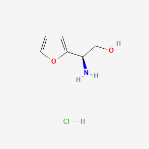 molecular formula C6H10ClNO2 B7948376 (R)-2-amino-2-(furan-2-yl)ethan-1-ol hydrochloride 