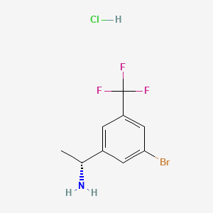 molecular formula C9H10BrClF3N B7948423 (R)-1-(3-Bromo-5-(trifluoromethyl)phenyl)ethan-1-amine hydrochloride 