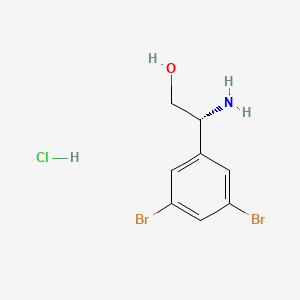 molecular formula C8H10Br2ClNO B7948511 (R)-2-Amino-2-(3,5-dibromophenyl)ethan-1-ol hydrochloride 