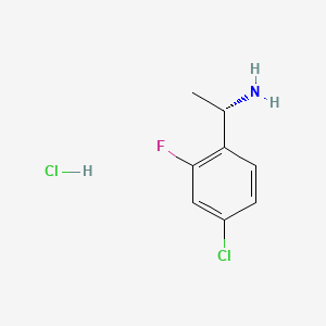 molecular formula C8H10Cl2FN B7948519 (S)-1-(4-Chloro-2-fluorophenyl)ethan-1-amine hydrochloride 