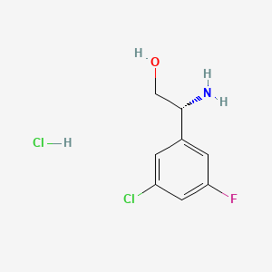 molecular formula C8H10Cl2FNO B7948527 (R)-2-Amino-2-(3-chloro-5-fluorophenyl)ethan-1-ol hydrochloride 