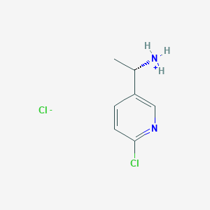 molecular formula C7H10Cl2N2 B7948539 [(1S)-1-(6-chloropyridin-3-yl)ethyl]azanium;chloride 