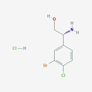 molecular formula C8H10BrCl2NO B7948548 (R)-2-Amino-2-(3-bromo-4-chlorophenyl)ethan-1-ol hydrochloride 