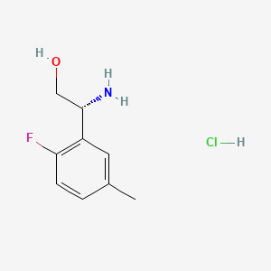 molecular formula C9H13ClFNO B7948553 (R)-2-Amino-2-(2-fluoro-5-methylphenyl)ethan-1-ol hydrochloride 