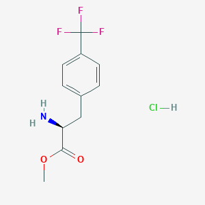 molecular formula C11H13ClF3NO2 B7948569 (2S)-amino-3-(4-trifluoromethyl-phenyl)-propionic acid methyl ester HCl 