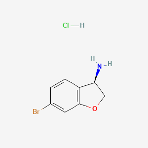 molecular formula C8H9BrClNO B7948585 (R)-6-Bromo-2,3-dihydrobenzofuran-3-amine hydrochloride 