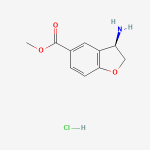 molecular formula C10H12ClNO3 B7948589 (R)-Methyl 3-amino-2,3-dihydrobenzofuran-5-carboxylate hydrochloride 